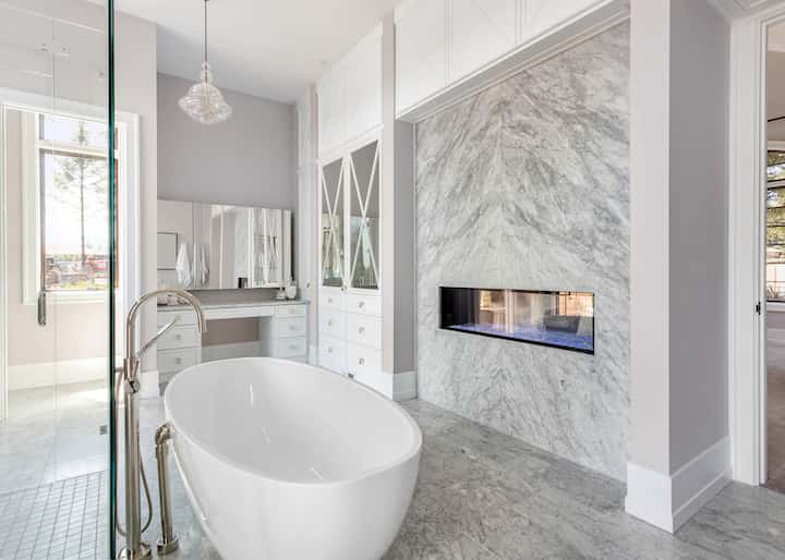 A complete bathroom remodeling adds brightness to a home in Moor Park, CA.